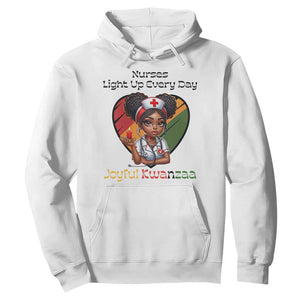 Nurses Light Up Everyday Hoodie Joyful Kwanzaa Celebration Gift TS12 White Print Your Wear