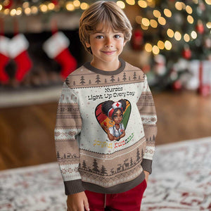 Nurses Light Up Everyday Ugly Christmas Sweater Joyful Kwanzaa Celebration Gift TS12 Mocha Mousse Print Your Wear