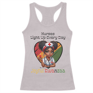 Nurses Light Up Everyday Racerback Tank Top Joyful Kwanzaa Celebration Gift TS12 Ice Gray Print Your Wear