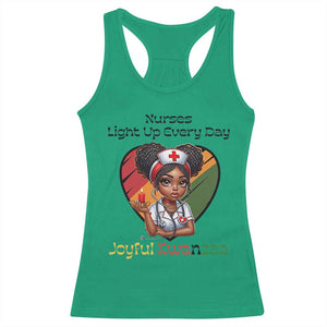 Nurses Light Up Everyday Racerback Tank Top Joyful Kwanzaa Celebration Gift TS12 Irish Green Print Your Wear