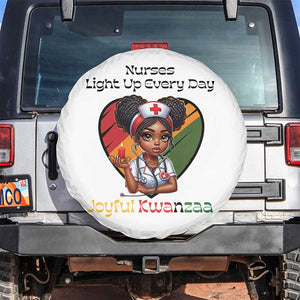 Nurses Light Up Everyday Spare Tire Cover Joyful Kwanzaa Celebration Gift TS12 No hole White Print Your Wear