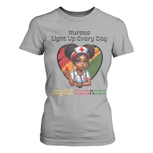 Nurses Light Up Everyday T Shirt For Women Joyful Kwanzaa Celebration Gift TS12 Sport Gray Print Your Wear