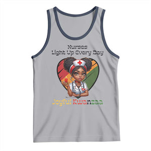 Nurses Light Up Everyday Tank Top Joyful Kwanzaa Celebration Gift TS12 Athletic Heather Navy Print Your Wear