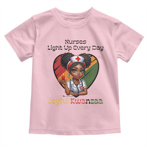 Nurses Light Up Everyday Toddler T Shirt Joyful Kwanzaa Celebration Gift TS12 Light Pink Print Your Wear
