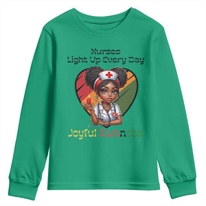 Nurses Light Up Everyday Youth Sweatshirt Joyful Kwanzaa Celebration Gift TS12 Irish Green Print Your Wear