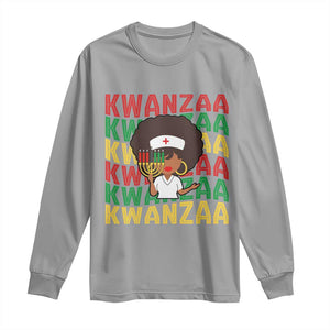 Kwanzaa Nurse Pride Long Sleeve Shirt African Heritage Holiday Gift TS12 Sport Gray Print Your Wear