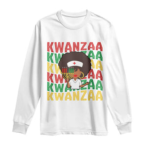 Kwanzaa Nurse Pride Long Sleeve Shirt African Heritage Holiday Gift TS12 White Print Your Wear