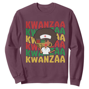 Kwanzaa Nurse Pride Sweatshirt African Heritage Holiday Gift TS12 Maroon Print Your Wear