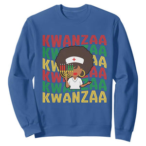 Kwanzaa Nurse Pride Sweatshirt African Heritage Holiday Gift TS12 Royal Blue Print Your Wear