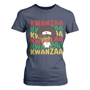 Kwanzaa Nurse Pride T Shirt For Women African Heritage Holiday Gift TS12 Navy Print Your Wear