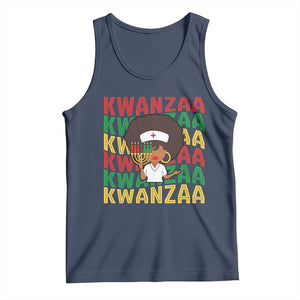 Kwanzaa Nurse Pride Tank Top African Heritage Holiday Gift TS12 Navy Print Your Wear