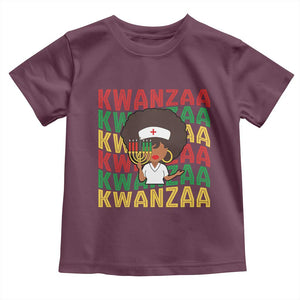 Kwanzaa Nurse Pride Toddler T Shirt African Heritage Holiday Gift TS12 Maroon Print Your Wear