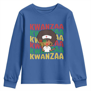 Kwanzaa Nurse Pride Youth Sweatshirt African Heritage Holiday Gift TS12 Royal Blue Print Your Wear