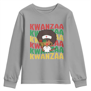 Kwanzaa Nurse Pride Youth Sweatshirt African Heritage Holiday Gift TS12 Sport Gray Print Your Wear