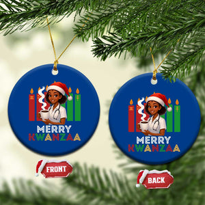 Merry Kwanzaa Ceramic Ornament Nurse African American Holiday Celebration Gift - Print Your Wear