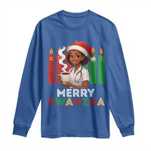 Merry Kwanzaa Long Sleeve Shirt Nurse African American Holiday Celebration Gift TS12 Royal Blue Print Your Wear