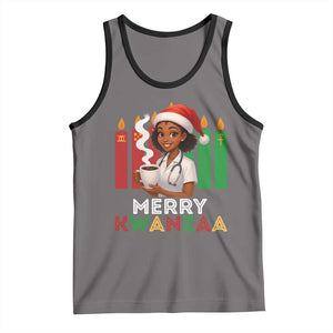 Merry Kwanzaa Tank Top Nurse African American Holiday Celebration Gift TS12 Deep Heather Black Print Your Wear