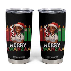 Merry Kwanzaa Tumbler Cup Nurse African American Holiday Celebration Gift - Print Your Wear