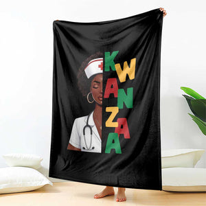 African American Nurse Throw Blanket Joyful Kwanzaa Celebration Gift - Print Your Wear