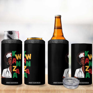 African American Nurse 4 in 1 Can Cooler Tumbler Joyful Kwanzaa Celebration Gift - Print Your Wear