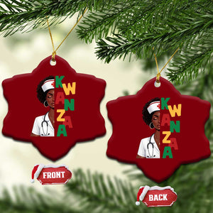 African American Nurse Ceramic Ornament Joyful Kwanzaa Celebration Gift - Print Your Wear