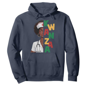 African American Nurse Hoodie Joyful Kwanzaa Celebration Gift TS12 Navy Print Your Wear