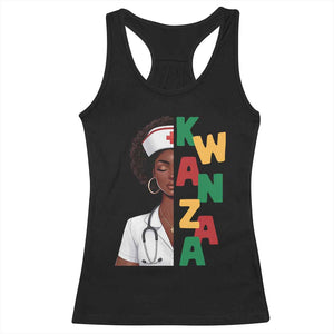 African American Nurse Racerback Tank Top Joyful Kwanzaa Celebration Gift TS12 Black Print Your Wear