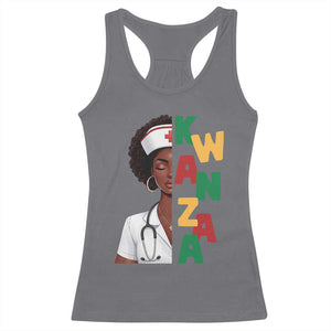 African American Nurse Racerback Tank Top Joyful Kwanzaa Celebration Gift TS12 Charcoal Print Your Wear