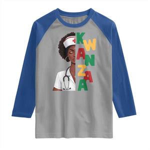 African American Nurse Raglan Shirt Joyful Kwanzaa Celebration Gift - Print Your Wear