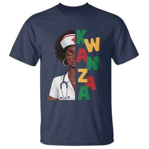 African American Nurse T Shirt Joyful Kwanzaa Celebration Gift TS12 Navy Print Your Wear