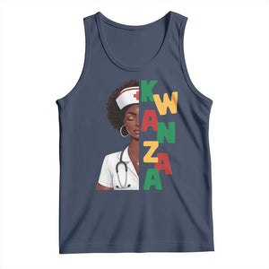 African American Nurse Tank Top Joyful Kwanzaa Celebration Gift TS12 Navy Print Your Wear