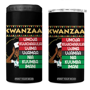 7 Principles Of Kwanzaa 4 in 1 Can Cooler Tumbler Nurse Pride African American Heritage Gift TS12 One Size: 16 oz Black Print Your Wear