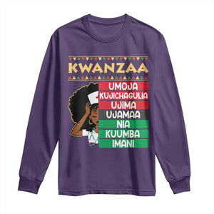 7 Principles Of Kwanzaa Long Sleeve Shirt Nurse Pride African American Heritage Gift TS12 Purple Print Your Wear