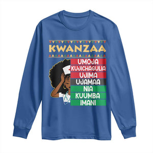 7 Principles Of Kwanzaa Long Sleeve Shirt Nurse Pride African American Heritage Gift TS12 Royal Blue Print Your Wear