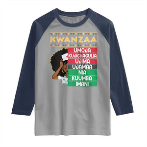 7 Principles Of Kwanzaa Raglan Shirt Nurse Pride African American Heritage Gift TS12 Sport Gray Navy Print Your Wear
