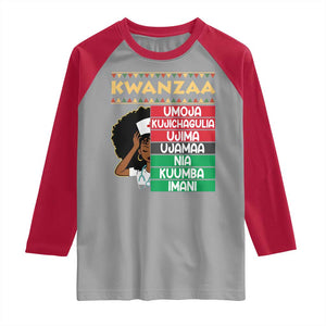 7 Principles Of Kwanzaa Raglan Shirt Nurse Pride African American Heritage Gift TS12 Sport Gray Red Print Your Wear