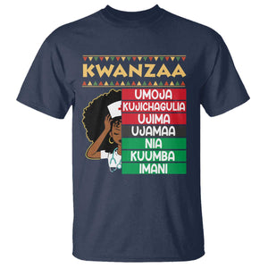 7 Principles Of Kwanzaa T Shirt Nurse Pride African American Heritage Gift TS12 Navy Print Your Wear