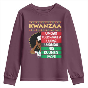 7 Principles Of Kwanzaa Youth Sweatshirt Nurse Pride African American Heritage Gift TS12 Maroon Print Your Wear