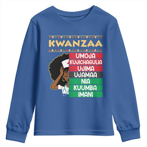 7 Principles Of Kwanzaa Youth Sweatshirt Nurse Pride African American Heritage Gift TS12 Royal Blue Print Your Wear
