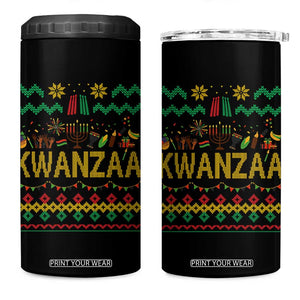 Funny Kwanzaa Celebration Ugly Sweater 4 in 1 Can Cooler Tumbler African Heritage Holiday Gift TS12 One Size: 16 oz Black Print Your Wear