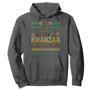 Funny Kwanzaa Celebration Ugly Sweater Hoodie African Heritage Holiday Gift TS12 Dark Heather Print Your Wear