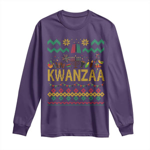Funny Kwanzaa Celebration Ugly Sweater Long Sleeve Shirt African Heritage Holiday Gift TS12 Purple Print Your Wear