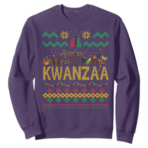 Funny Kwanzaa Celebration Ugly Sweater Sweatshirt African Heritage Holiday Gift TS12 Purple Print Your Wear