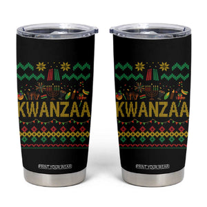 Funny Kwanzaa Celebration Ugly Sweater Tumbler Cup African Heritage Holiday Gift TS12 Black Print Your Wear
