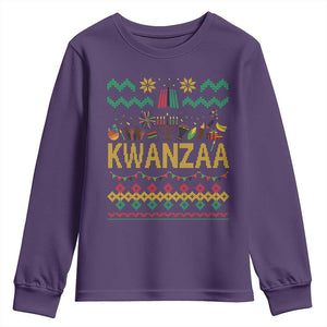 Funny Kwanzaa Celebration Ugly Sweater Youth Sweatshirt African Heritage Holiday Gift TS12 Purple Print Your Wear