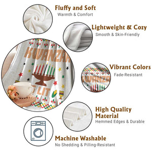 Funny Kwanzaa Is Lit Throw Blanket Ugly Sweater African Heritage Holiday Gift TS12 Print Your Wear