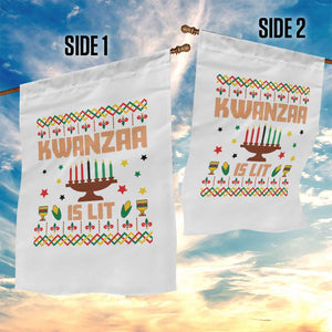 Funny Kwanzaa Is Lit Garden Flag Ugly Sweater African Heritage Holiday Gift TS12 Print Your Wear