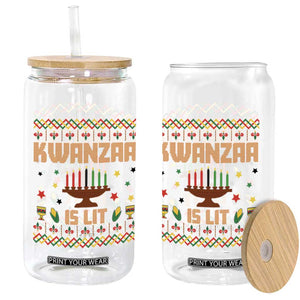 Funny Kwanzaa Is Lit Glass Can Ugly Sweater African Heritage Holiday Gift TS12 Print Your Wear