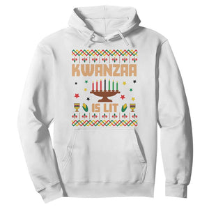 Funny Kwanzaa Is Lit Hoodie Ugly Sweater African Heritage Holiday Gift TS12 White Print Your Wear