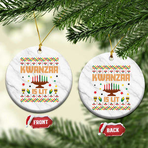 Funny Kwanzaa Is Lit Ceramic Ornament Ugly Sweater African Heritage Holiday Gift TS12 1pc White Marble Print Your Wear